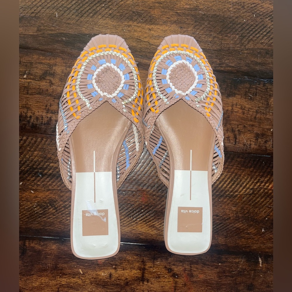 Dolce Vita Shoes Huarache Sandals Brown Colorful Flats
